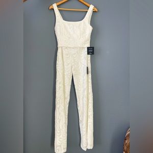 Lulus White Sequin Two Piece Pant Suit (Unworn, NWT)